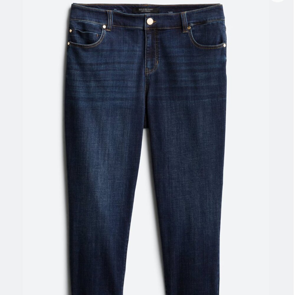 Liverpool Peyton Slim Boyfriend Jeans — Dark Wash — Size 16W